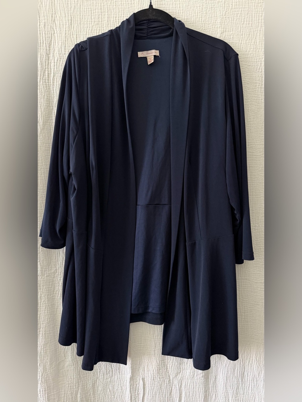 Lightweight Navy Open-Front Cardigan